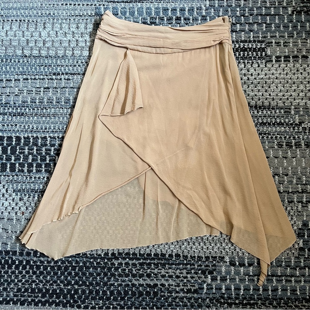 Vintage VTG Women’s Versace “ALIAS S.P.A.” Tan Layered Skirt, Italy / EU Size 44